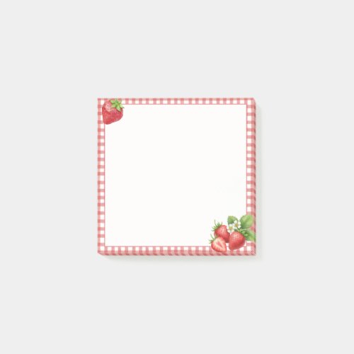 Strawberry Gingham Post-it® Notes