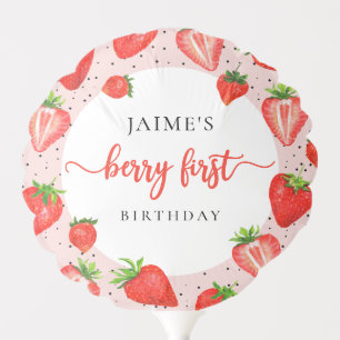 Strawberry Girl 1st Birthday Berry First Birthday Balloon