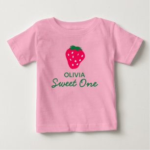 Strawberry Girl 1st Birthday Party Baby T-Shirt