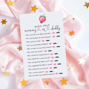 Strawberry Girl Baby Shower  "Guess Who" Game