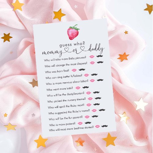 Strawberry Girl Baby Shower  Guess Who Game