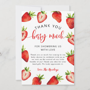 Strawberry Girl Baby Shower  Thank You Card