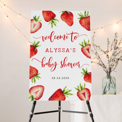 Strawberry Girl Baby Shower Welcome Sign