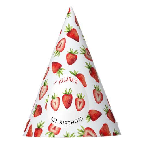 Strawberry Girl Birthday Party Party Hat