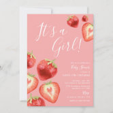 Strawberry Baby Shower Invitation, Berry Sweet Baby Shower