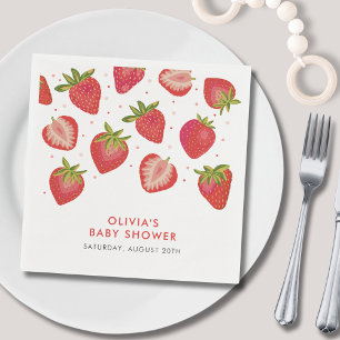 Strawberry Girls Baby Shower Napkins