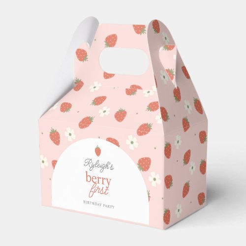 Strawberry Girls Berry First Birthday Party   Favor Boxes