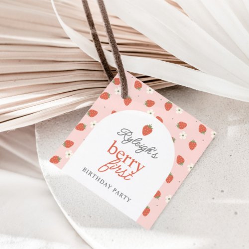 Strawberry Girls Berry First Birthday Party   Favor Tags