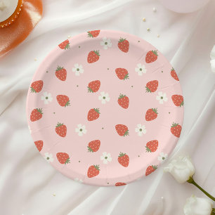 Strawberry Girls Birthday Paper Plates