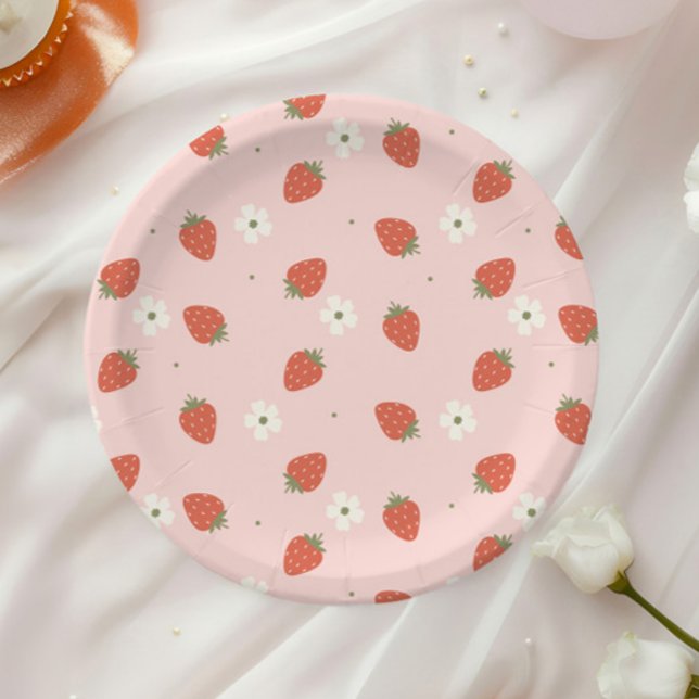 Strawberry Girls Birthday |  Paper Plates (Creator Uploaded)