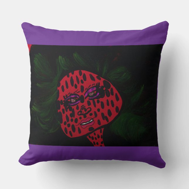 Strawberry Glamour  Throw Pillow (Front)