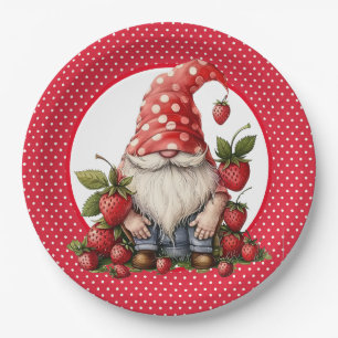 Strawberry Gnome Paper Plate