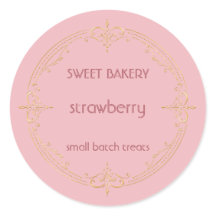 Strawberry Gold Small Business Bakery Label