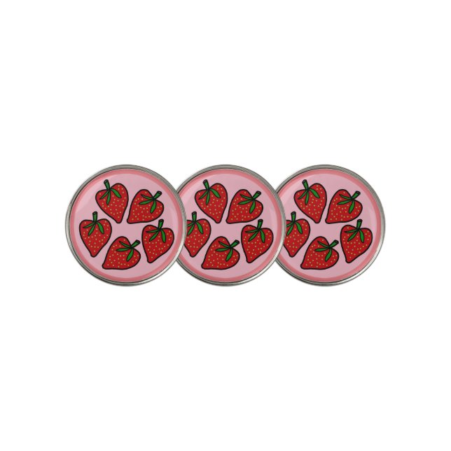 Strawberry Golf Ball Marker (3 Up)