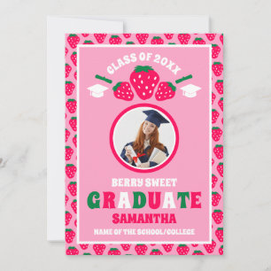 Strawberry Graduate 2 Photo Graduation Announcement