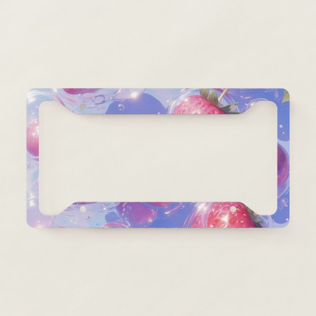 Strawberry Grape Splash License Plate Frame (Front)