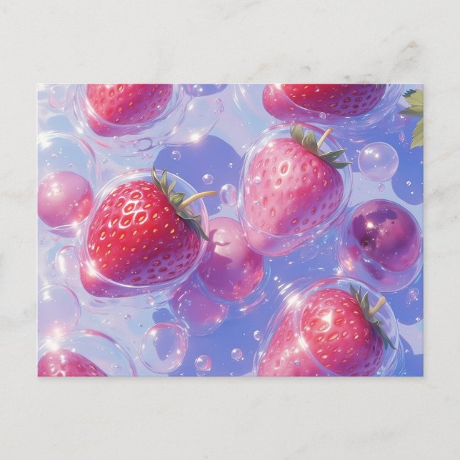 Strawberry Grape Splash Postcard (Front)