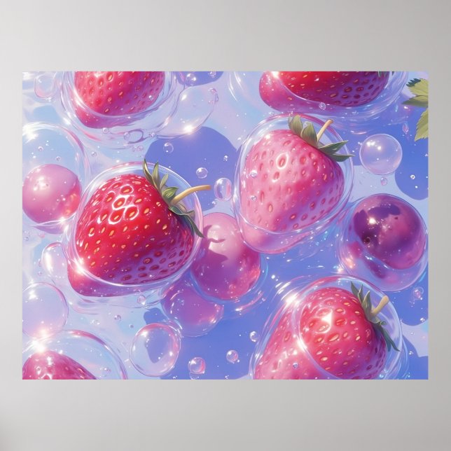 Strawberry Grape Splash Poster (Front)