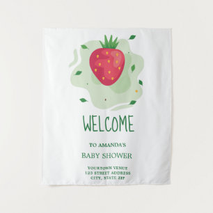 Strawberry Green Red Fruit Baby Shower Tapestry