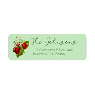 Strawberry Green Return Address Label