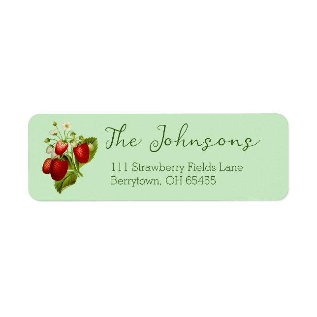 Strawberry Green Return Address Label (Front)