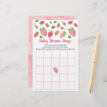 Strawberry Greenery Baby Shower Bingo Game