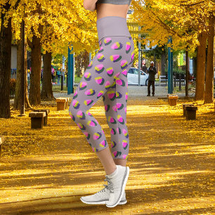 Strawberry Grey Capri Leggings