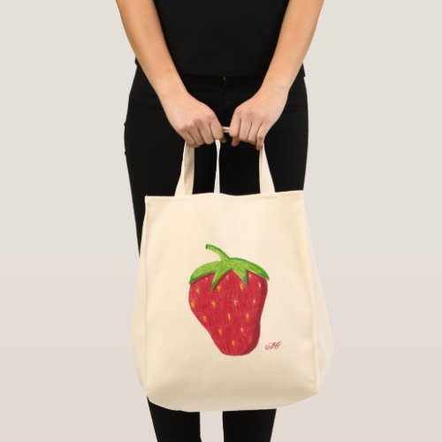 Strawberry grocery tote bag