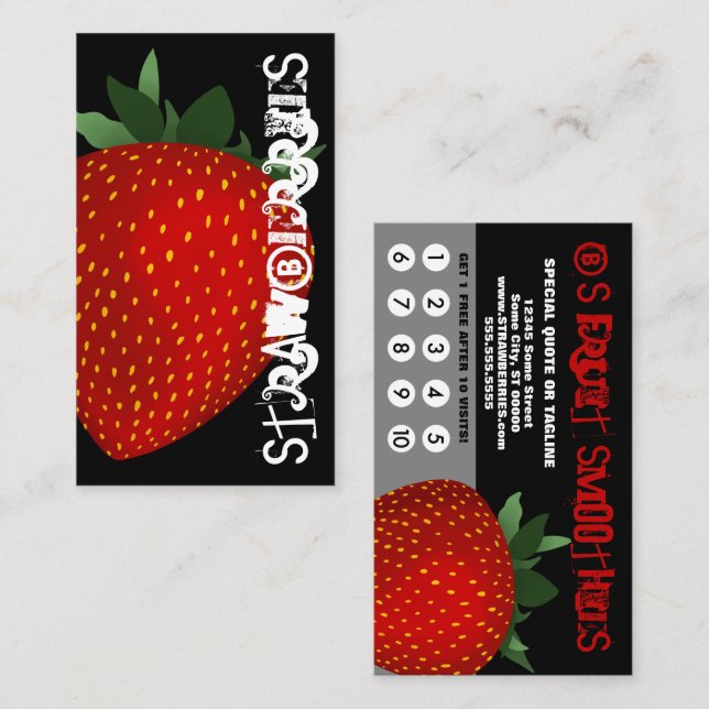 strawberry grunge loyalty card (Front/Back)