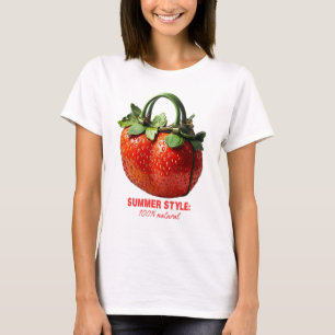 Strawberry Handbag Design – Hyper-Realistic Summer T-Shirt