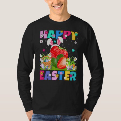 Strawberry  Happy Easter Bunny Strawberry Easter S T_Shirt