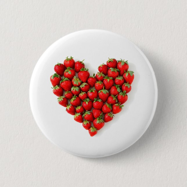 Strawberry Heart Button (Front)