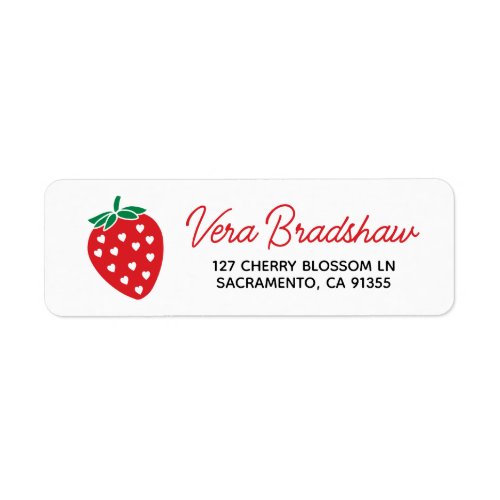 Strawberry Hearts Berry Sweet Address Label