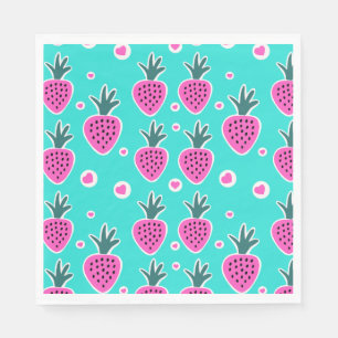 Strawberry Hearts Paper Napkin