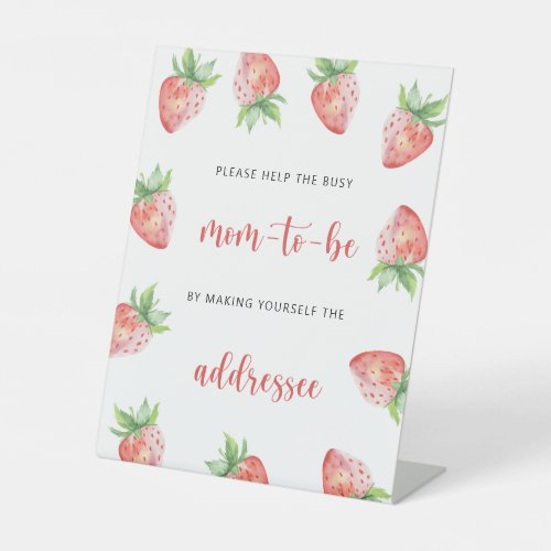 Strawberry _ Help the Busy Mom_to_Be  Pedestal Sign