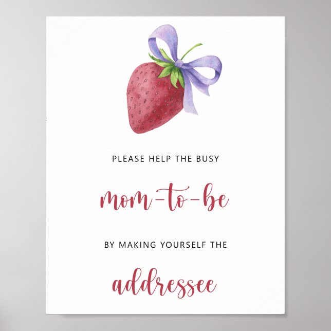 Strawberry - Help the Busy Mom-to-Be  Poster (Front)