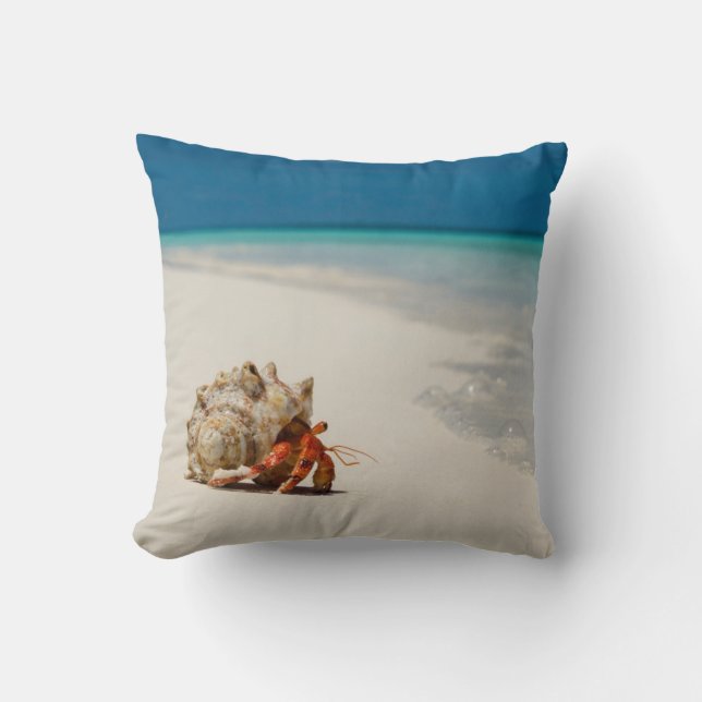 Strawberry Hermit Crab | Coenobita Perlatus Throw Pillow (Front)