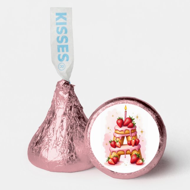 Strawberry Hershey’s Candy Favor Letter A Cake (Front)