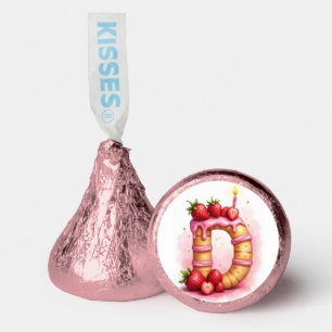 Strawberry Hershey’s Candy Favor Letter D Cake