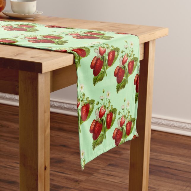 Strawberry Home Decor Short Table Runner (In Situ)