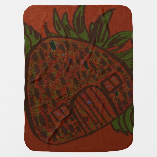 Strawberry Home Sweet Home Baby Blanket (Front)