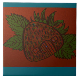 Strawberry Home Sweet Home Ceramic Tile
