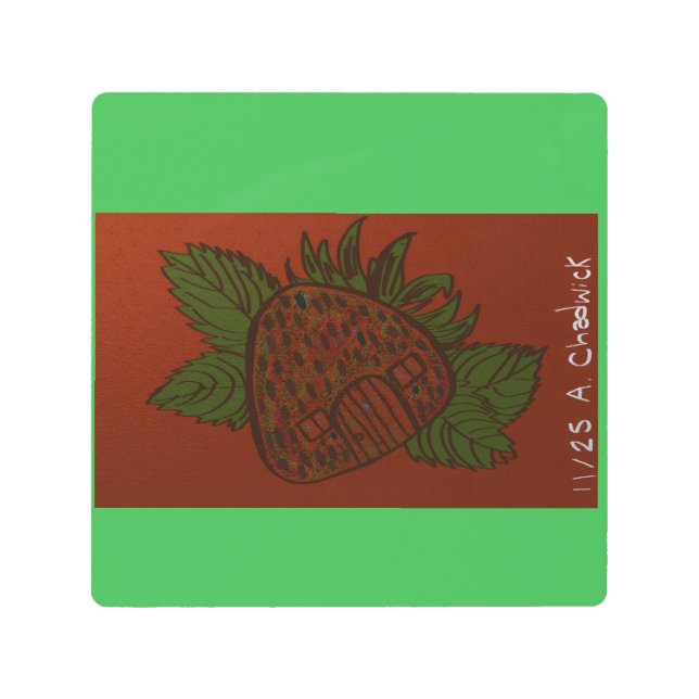 Strawberry Home Sweet Home Metal Print (Front)