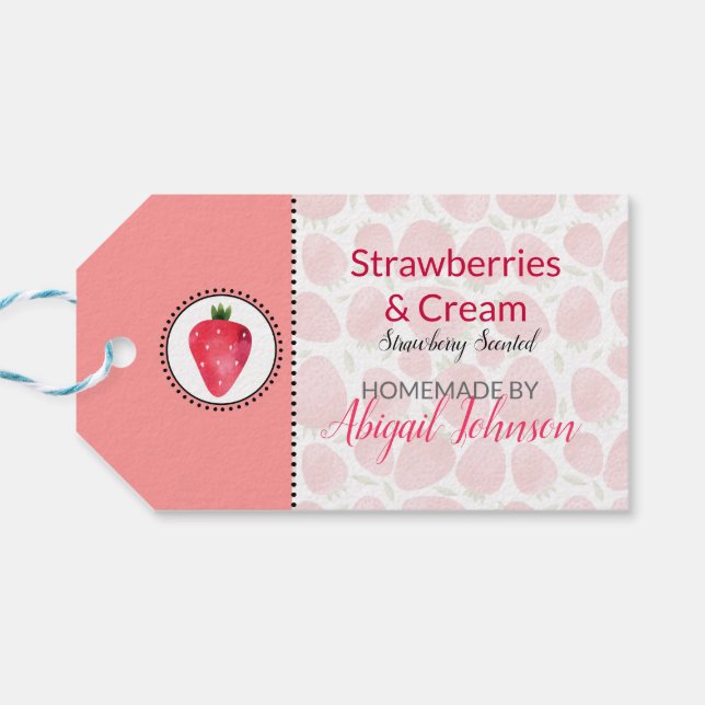 Strawberry Homemade Bath & Body Label | Tag (Back Horizontal)