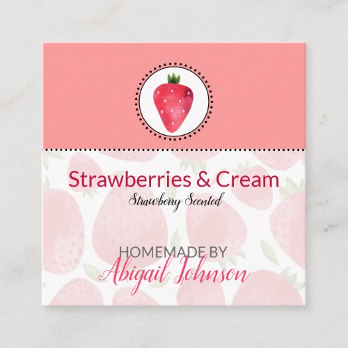 Strawberry Homemade Bath  Body Label  Tag
