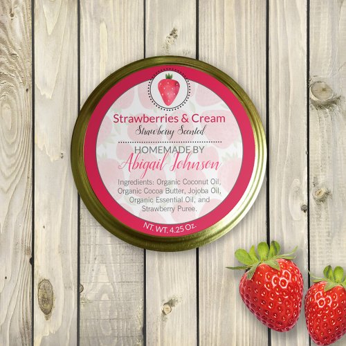 Strawberry Homemade Body Butter or Scrub Label