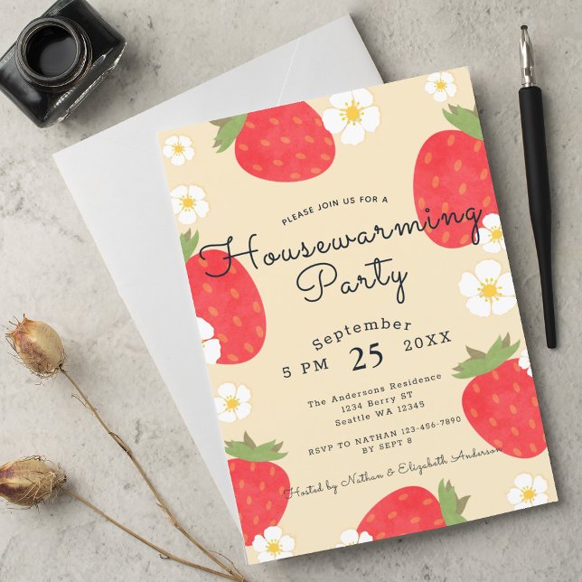 Strawberry House Warming Party Invitation (Creator Uploaded)