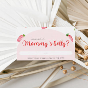 Strawberry How Big Is Mommy's Belly Baby Shower Enclosure Card