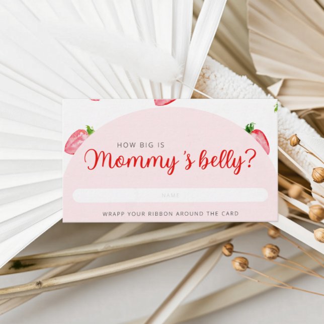 Strawberry How Big Is Mommy's Belly Baby Shower  Enclosure Card (Creator Uploaded)