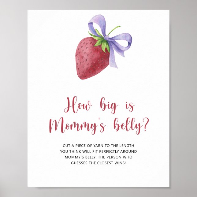 Strawberry - how big is mommy's belly game poster (Front)